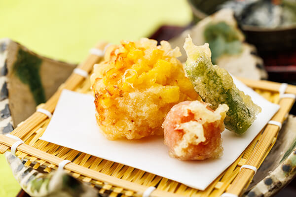 鰻重ととうもろこしの天麩羅御膳